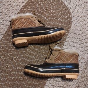 Maine Woods Leather Fur Lined Snow Boots